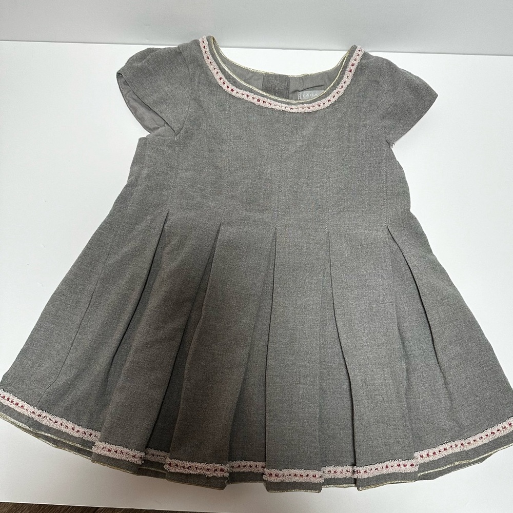 TAHARI | Girls’ Short Sleeve Gray Dress Size 5T